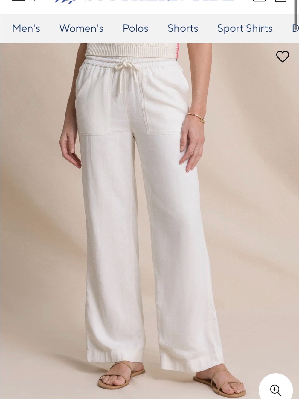 Southern Tide Laken Linen Drawstring Wide-Leg Pants